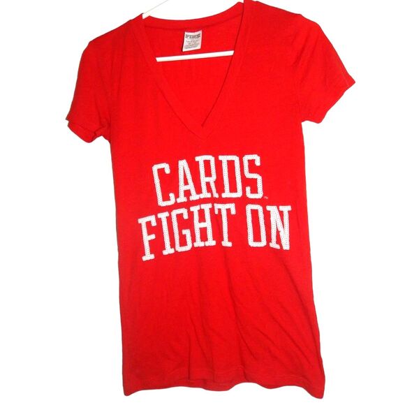 VICTORIA'S SECRET PINK with 5TH & OCEAN CLOTHING St. Louis Cardinals sequin tee - Picture 1 of 5